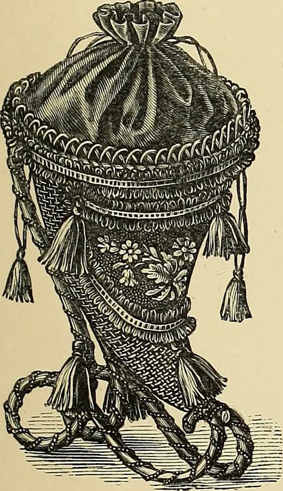 An illustration from Art needlework. A complete manual of embroidery in silks and crewels, with full instructions as to stitches, materials, and implements. Containing also a large number of original designs and a handsome coloured design for crewel work, 1882, leaf 78
