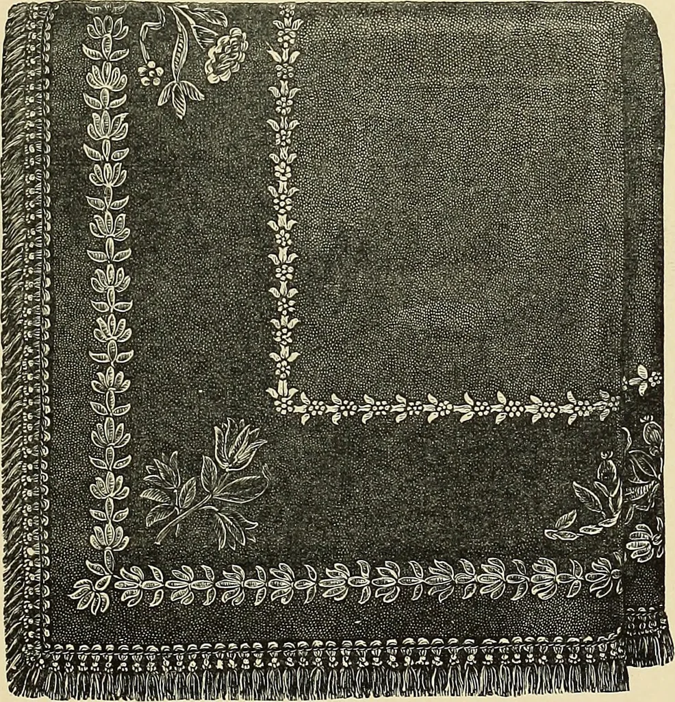 An illustration from Art needlework. A complete manual of embroidery in silks and crewels, with full instructions as to stitches, materials, and implements. Containing also a large number of original designs and a handsome coloured design for crewel work, 1882, leaf 82