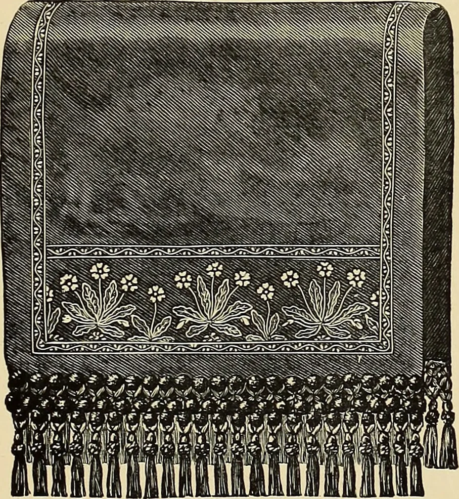 An illustration from Art needlework. A complete manual of embroidery in silks and crewels, with full instructions as to stitches, materials, and implements. Containing also a large number of original designs and a handsome coloured design for crewel work, 1882, leaf 94