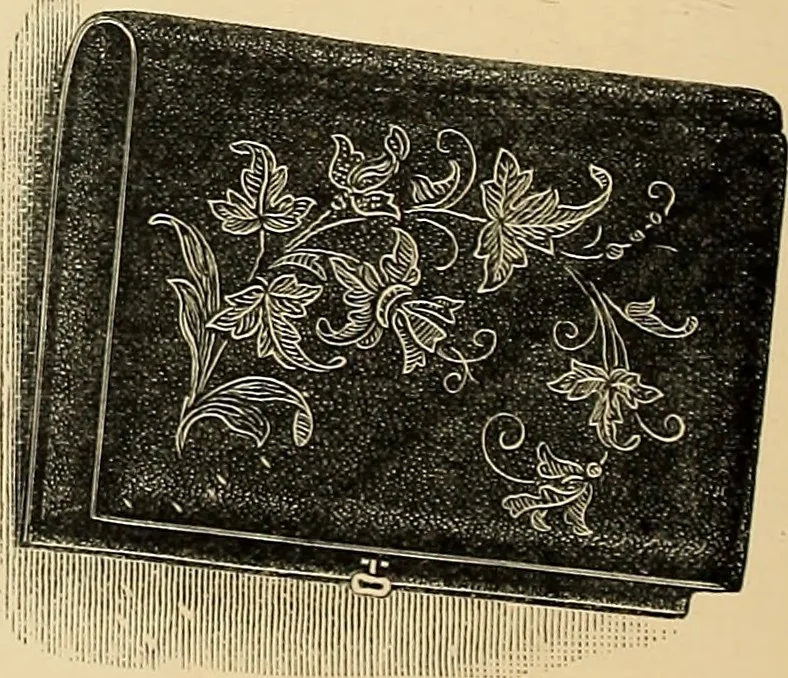 An illustration from Art needlework. A complete manual of embroidery in silks and crewels, with full instructions as to stitches, materials, and implements. Containing also a large number of original designs and a handsome coloured design for crewel work, 1882, leaf 95