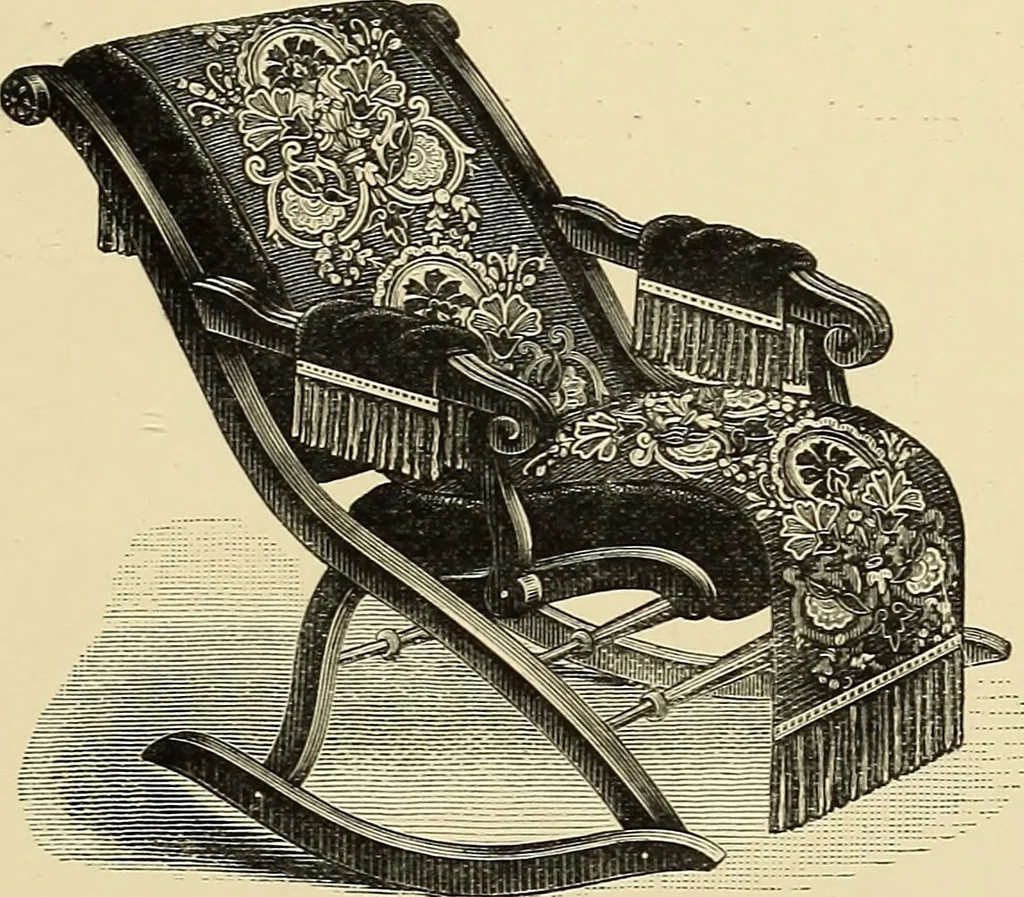 An illustration from Art needlework. A complete manual of embroidery in silks and crewels, with full instructions as to stitches, materials, and implements. Containing also a large number of original designs and a handsome coloured design for crewel work, 1882, leaf 96