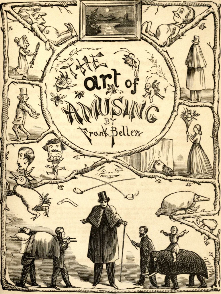 An illustration from The art of amusing : being a collection of graceful arts, merry games, odd tricks, curious puzzles, and new charades : together with suggestions for private theatricals, tableaux, and all sorts of parlor and family amusements, 1866, leaf 10