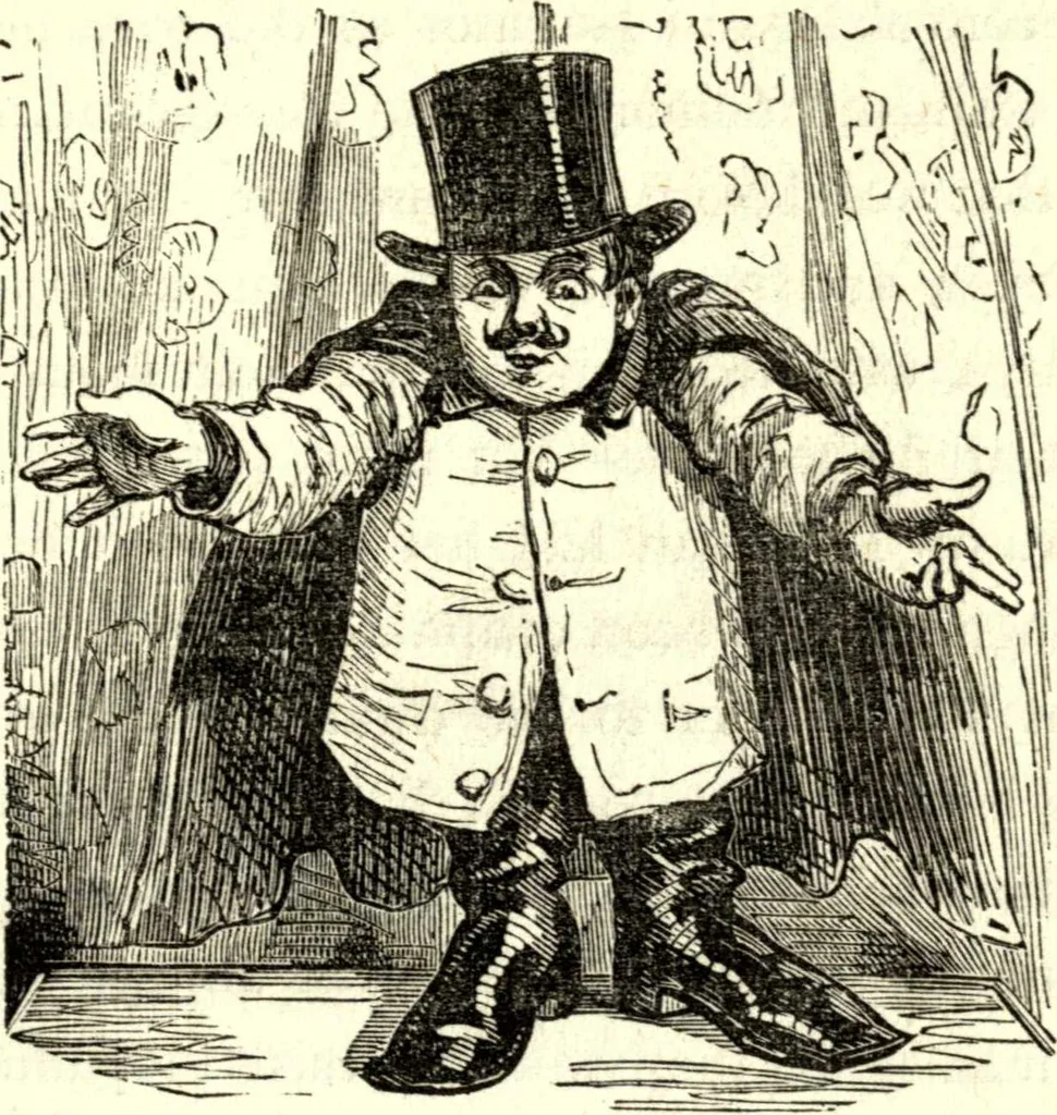 An illustration from The art of amusing : being a collection of graceful arts, merry games, odd tricks, curious puzzles, and new charades : together with suggestions for private theatricals, tableaux, and all sorts of parlor and family amusements, 1866, leaf 110