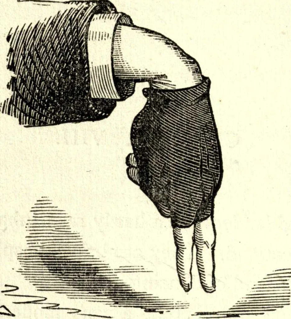 An illustration from The art of amusing : being a collection of graceful arts, merry games, odd tricks, curious puzzles, and new charades : together with suggestions for private theatricals, tableaux, and all sorts of parlor and family amusements, 1866, leaf 115
