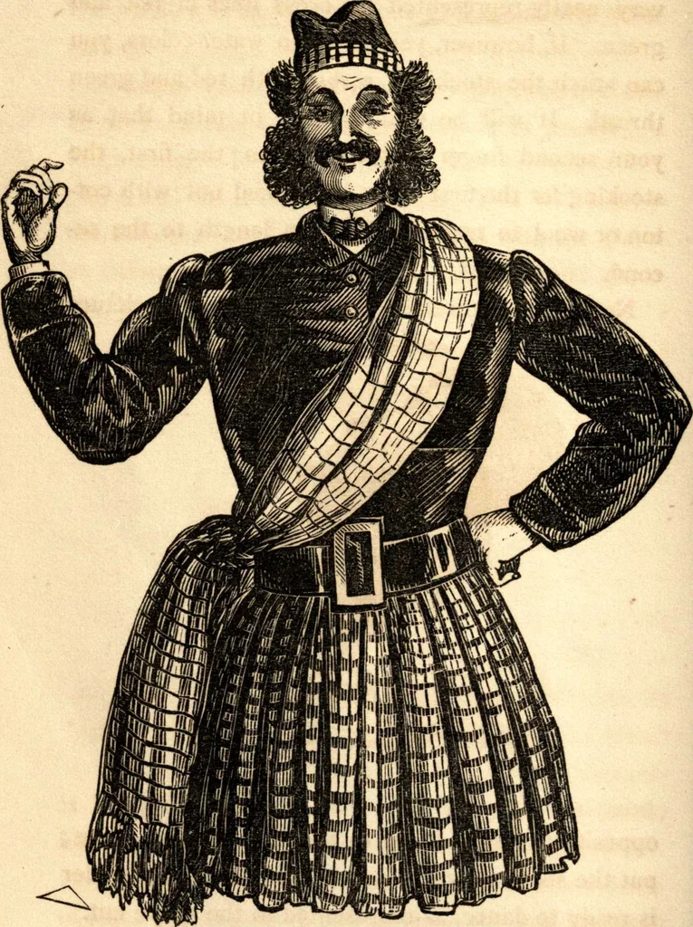 An illustration from The art of amusing : being a collection of graceful arts, merry games, odd tricks, curious puzzles, and new charades : together with suggestions for private theatricals, tableaux, and all sorts of parlor and family amusements, 1866, leaf 117