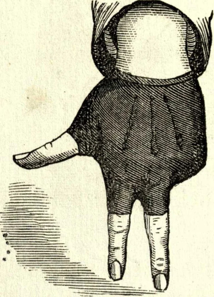 An illustration from The art of amusing : being a collection of graceful arts, merry games, odd tricks, curious puzzles, and new charades : together with suggestions for private theatricals, tableaux, and all sorts of parlor and family amusements, 1866, leaf 119
