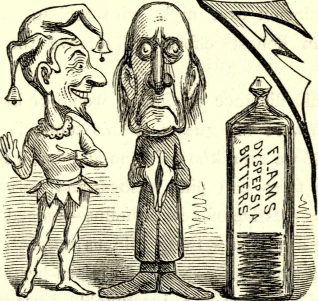An illustration from The art of amusing : being a collection of graceful arts, merry games, odd tricks, curious puzzles, and new charades : together with suggestions for private theatricals, tableaux, and all sorts of parlor and family amusements, 1866, leaf 132