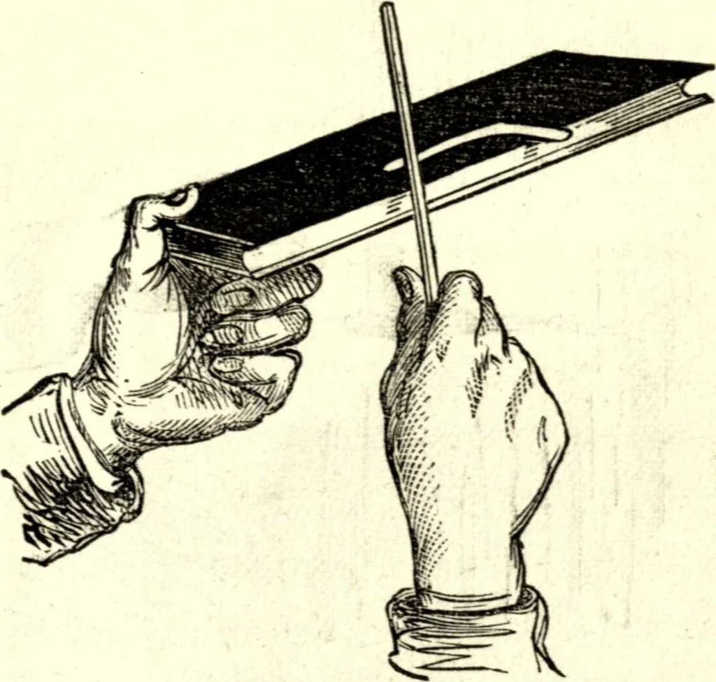 An illustration from The art of amusing : being a collection of graceful arts, merry games, odd tricks, curious puzzles, and new charades : together with suggestions for private theatricals, tableaux, and all sorts of parlor and family amusements, 1866, leaf 138