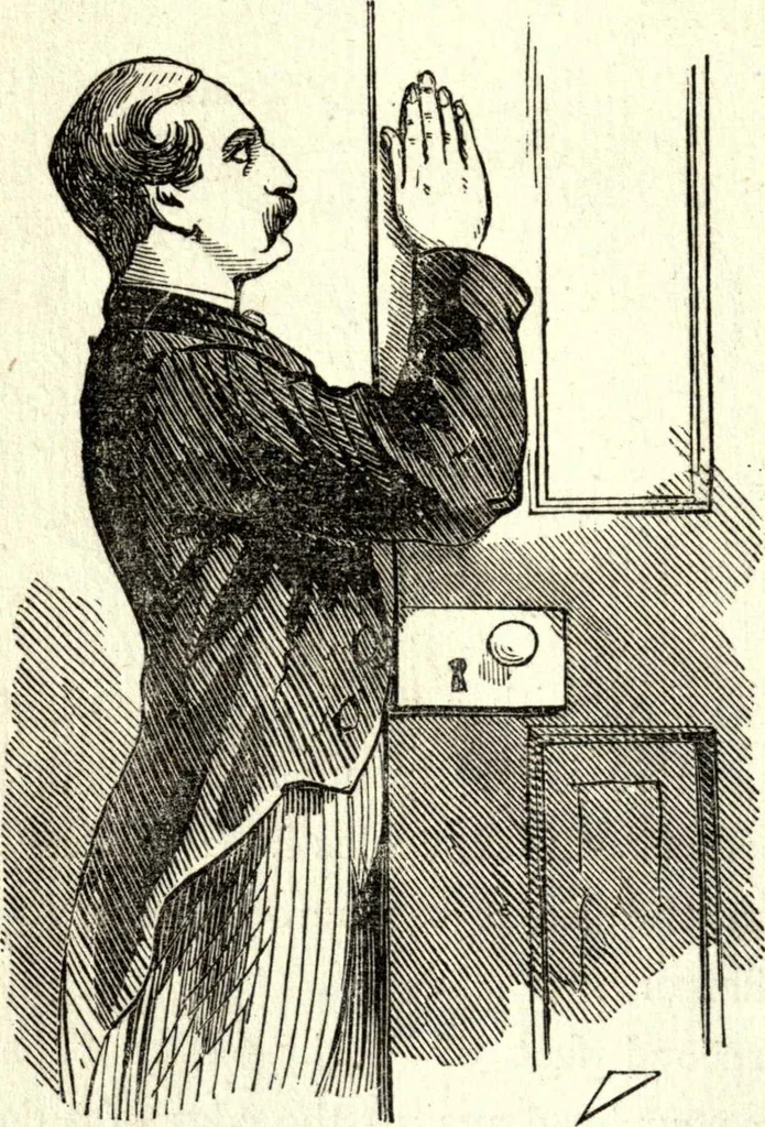 An illustration from The art of amusing : being a collection of graceful arts, merry games, odd tricks, curious puzzles, and new charades : together with suggestions for private theatricals, tableaux, and all sorts of parlor and family amusements, 1866, leaf 157