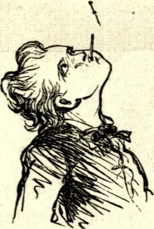 An illustration from The art of amusing : being a collection of graceful arts, merry games, odd tricks, curious puzzles, and new charades : together with suggestions for private theatricals, tableaux, and all sorts of parlor and family amusements, 1866, leaf 172