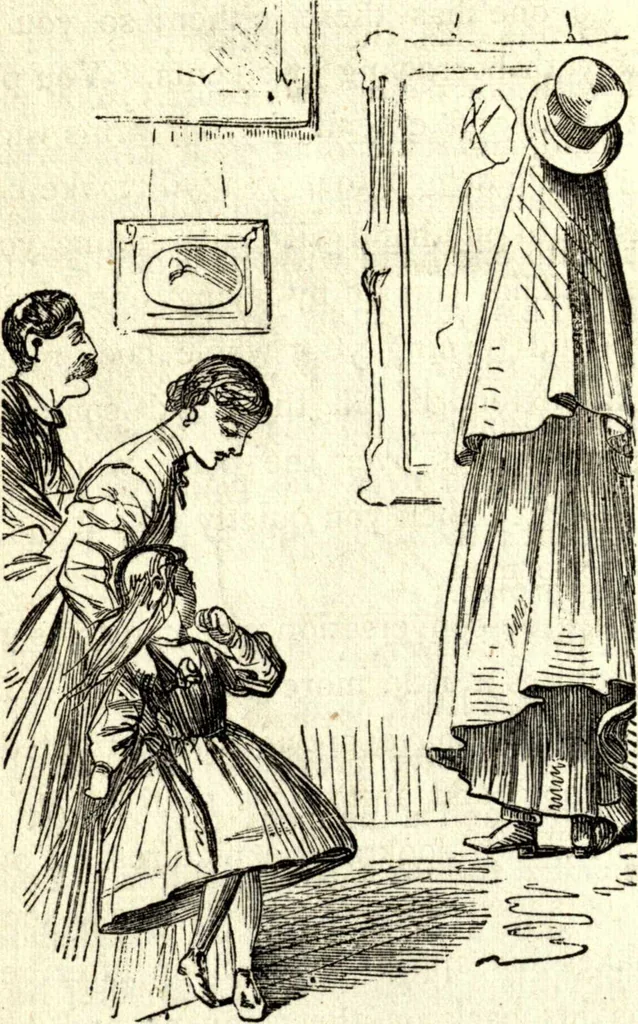 An illustration from The art of amusing : being a collection of graceful arts, merry games, odd tricks, curious puzzles, and new charades : together with suggestions for private theatricals, tableaux, and all sorts of parlor and family amusements, 1866, leaf 23