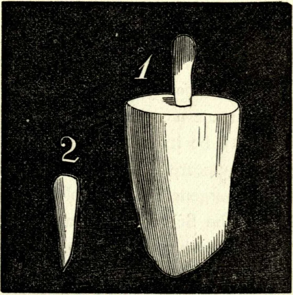 An illustration from The art of amusing : being a collection of graceful arts, merry games, odd tricks, curious puzzles, and new charades : together with suggestions for private theatricals, tableaux, and all sorts of parlor and family amusements, 1866, leaf 232