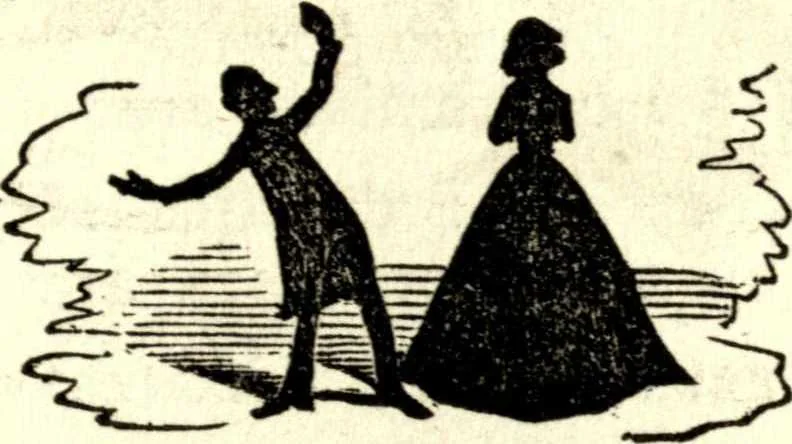 An illustration from The art of amusing : being a collection of graceful arts, merry games, odd tricks, curious puzzles, and new charades : together with suggestions for private theatricals, tableaux, and all sorts of parlor and family amusements, 1866, leaf 318