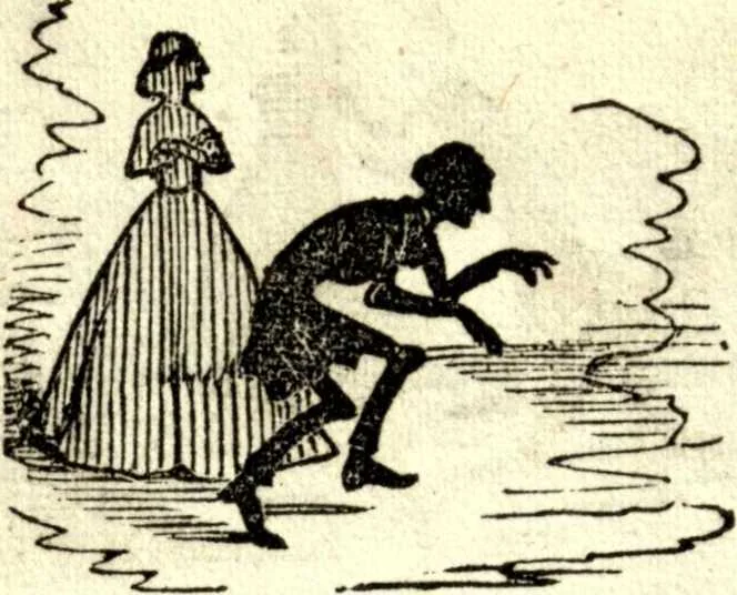 An illustration from The art of amusing : being a collection of graceful arts, merry games, odd tricks, curious puzzles, and new charades : together with suggestions for private theatricals, tableaux, and all sorts of parlor and family amusements, 1866, leaf 319