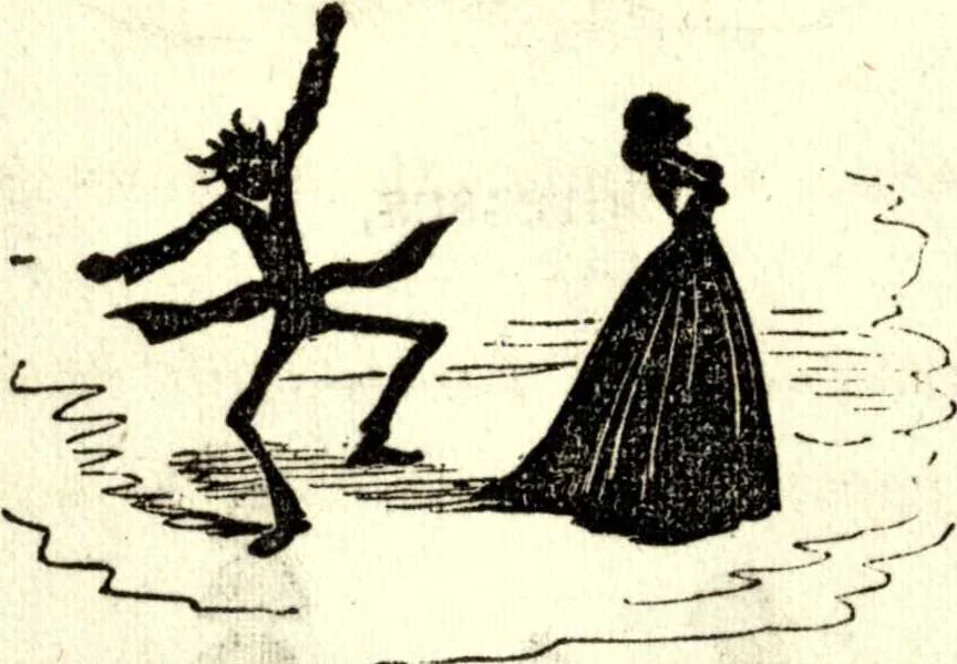 An illustration from The art of amusing : being a collection of graceful arts, merry games, odd tricks, curious puzzles, and new charades : together with suggestions for private theatricals, tableaux, and all sorts of parlor and family amusements, 1866, leaf 319