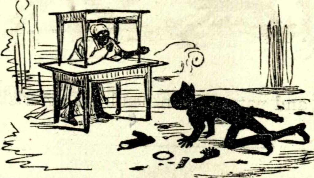 An illustration from The art of amusing : being a collection of graceful arts, merry games, odd tricks, curious puzzles, and new charades : together with suggestions for private theatricals, tableaux, and all sorts of parlor and family amusements, 1866, leaf 324