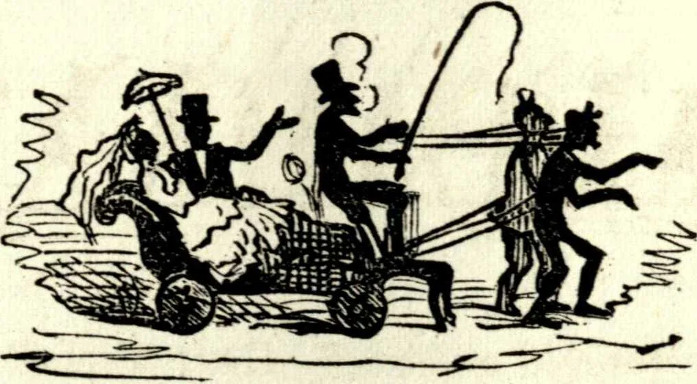 An illustration from The art of amusing : being a collection of graceful arts, merry games, odd tricks, curious puzzles, and new charades : together with suggestions for private theatricals, tableaux, and all sorts of parlor and family amusements, 1866, leaf 328
