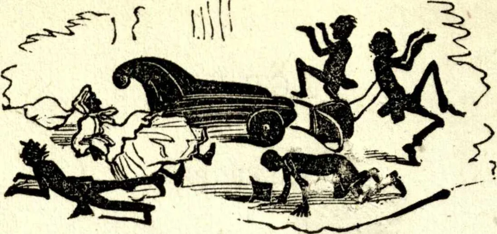 An illustration from The art of amusing : being a collection of graceful arts, merry games, odd tricks, curious puzzles, and new charades : together with suggestions for private theatricals, tableaux, and all sorts of parlor and family amusements, 1866, leaf 329