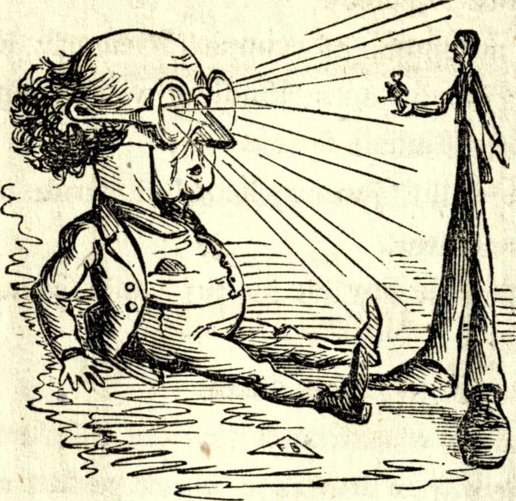An illustration from The art of amusing : being a collection of graceful arts, merry games, odd tricks, curious puzzles, and new charades : together with suggestions for private theatricals, tableaux, and all sorts of parlor and family amusements, 1866, leaf 333