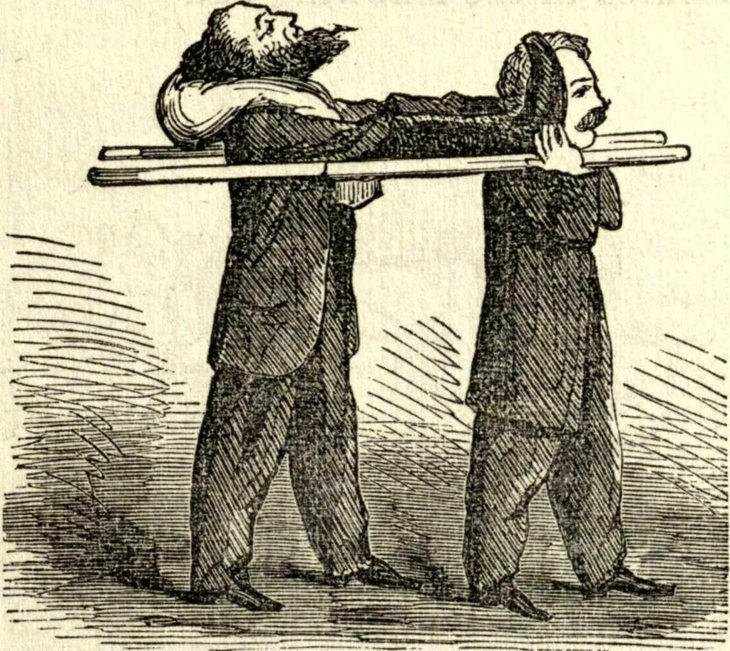 An illustration from The art of amusing : being a collection of graceful arts, merry games, odd tricks, curious puzzles, and new charades : together with suggestions for private theatricals, tableaux, and all sorts of parlor and family amusements, 1866, leaf 47