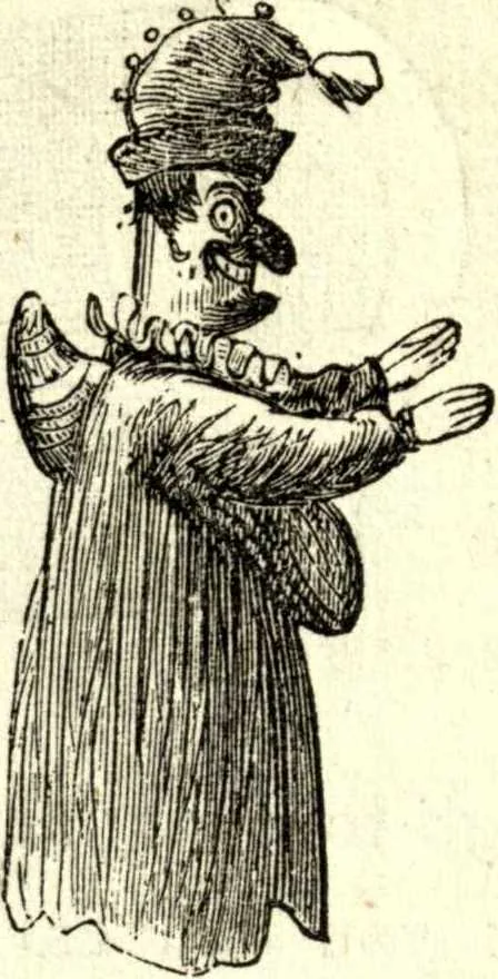 An illustration from The art of amusing : being a collection of graceful arts, merry games, odd tricks, curious puzzles, and new charades : together with suggestions for private theatricals, tableaux, and all sorts of parlor and family amusements, 1866, leaf 57