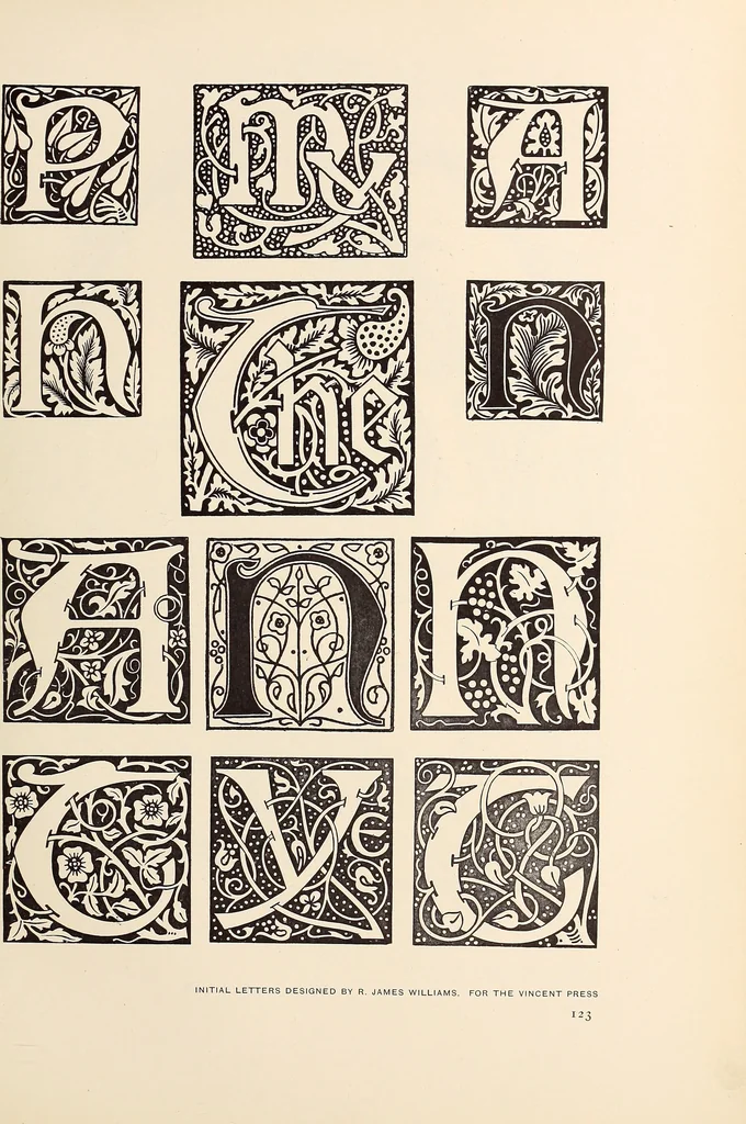 An illustration from The art of the book; a review of some recent European and American work in typography, page decoration & binding, 1914, leaf 136