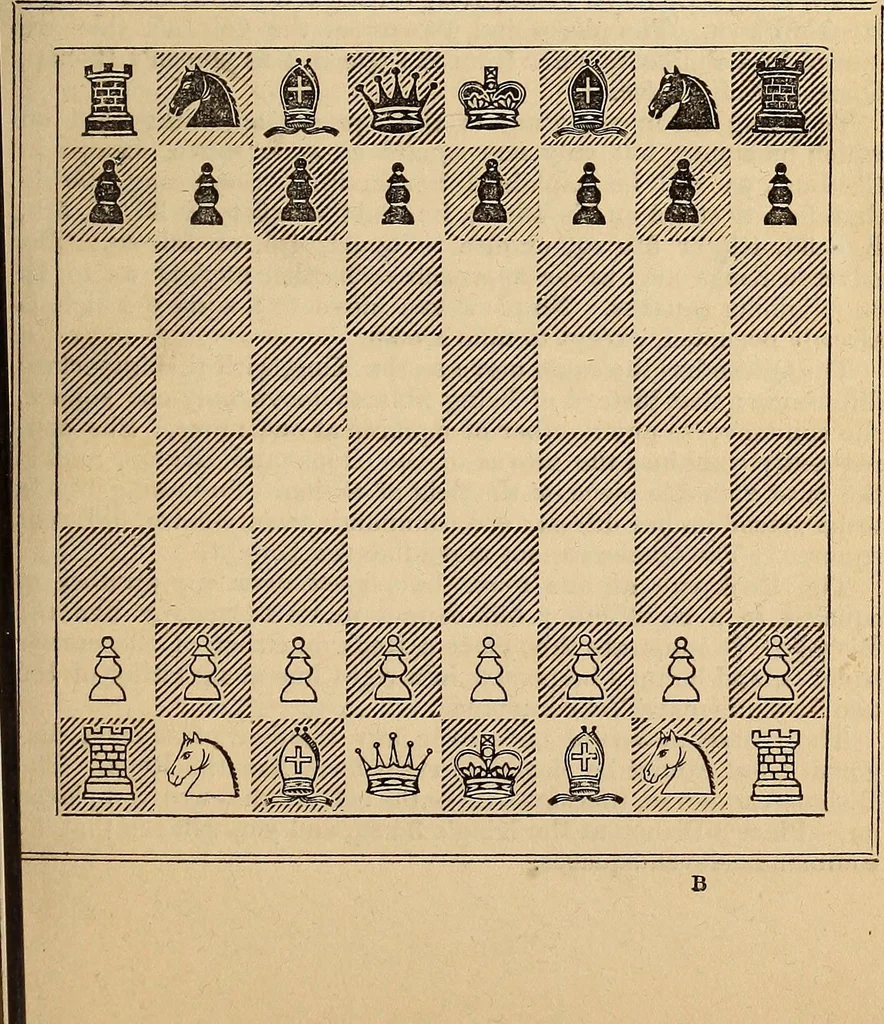 An illustration from The art of chess-play: a new treatise on the game of chess, 1846, leaf 28