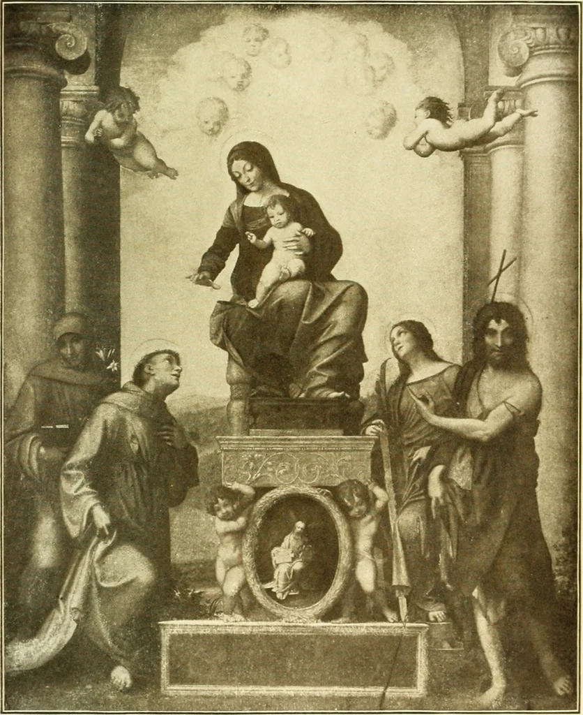 An illustration from The art of the Dresden gallery; notes and observations upon the old and modern masters and paintings in the royal collection, 1907, leaf 54