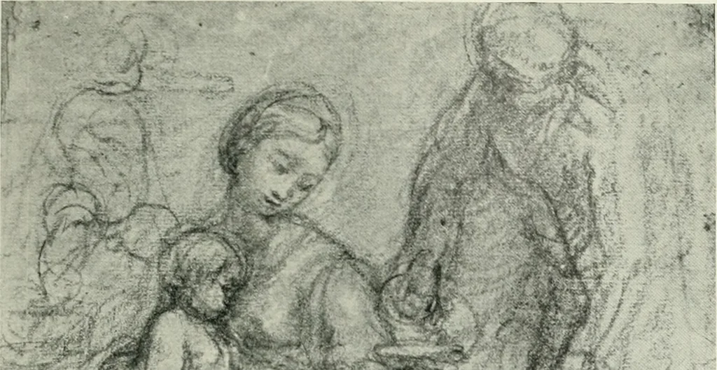 An illustration from The art of the great masters, as exemplified by drawings in the collection of Émile Wauters, membre de l'Académie royale de Belgique, 1913, leaf 110