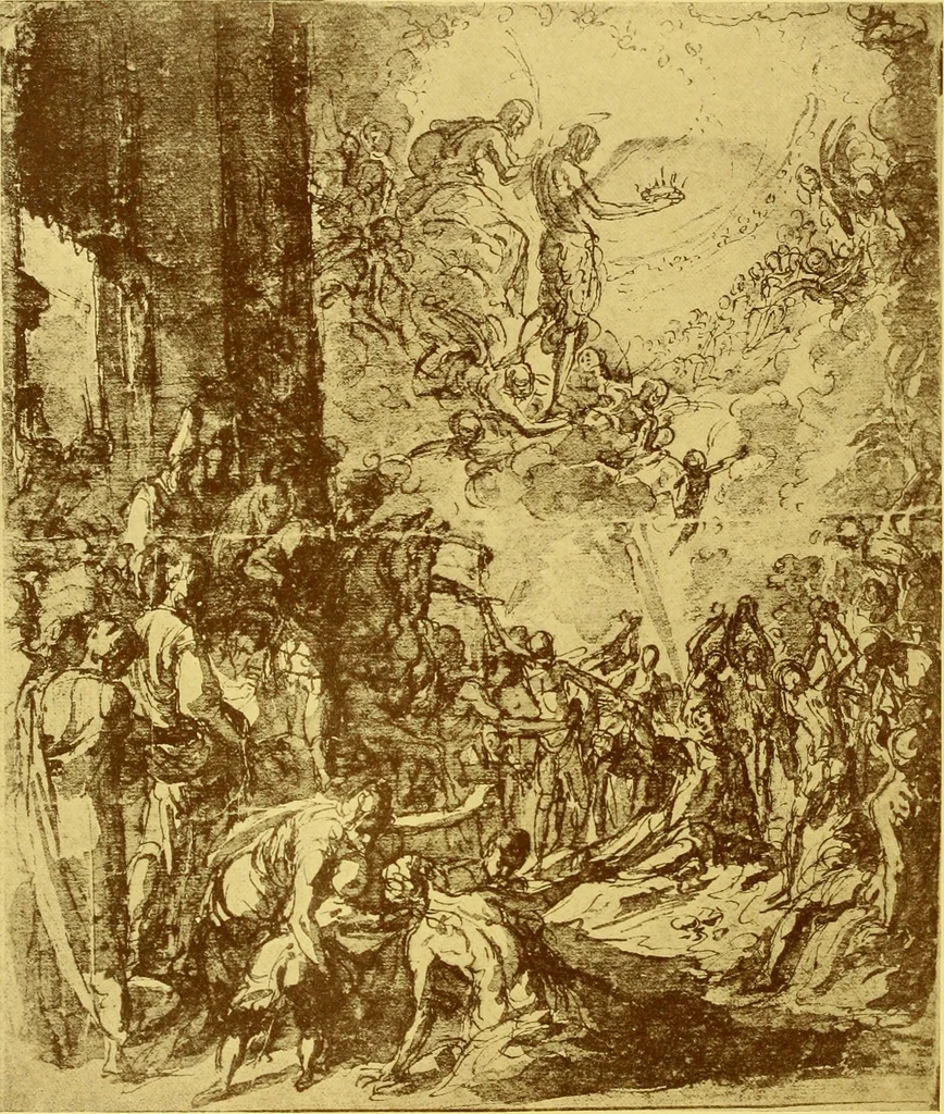 An illustration from The art of the great masters, as exemplified by drawings in the collection of Émile Wauters, membre de l'Académie royale de Belgique, 1913, leaf 117