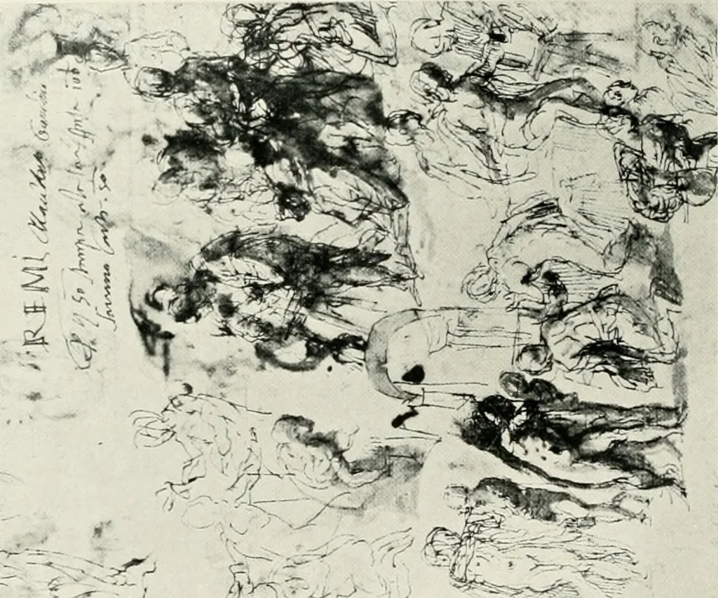 An illustration from The art of the great masters, as exemplified by drawings in the collection of Émile Wauters, membre de l'Académie royale de Belgique, 1913, leaf 129