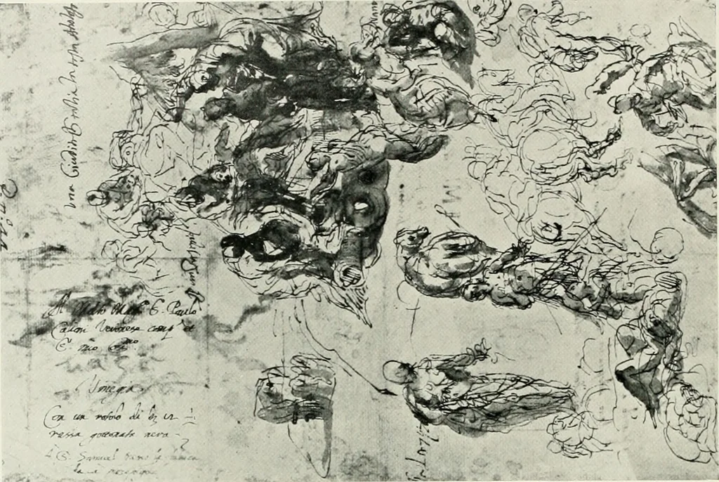 An illustration from The art of the great masters, as exemplified by drawings in the collection of Émile Wauters, membre de l'Académie royale de Belgique, 1913, leaf 129