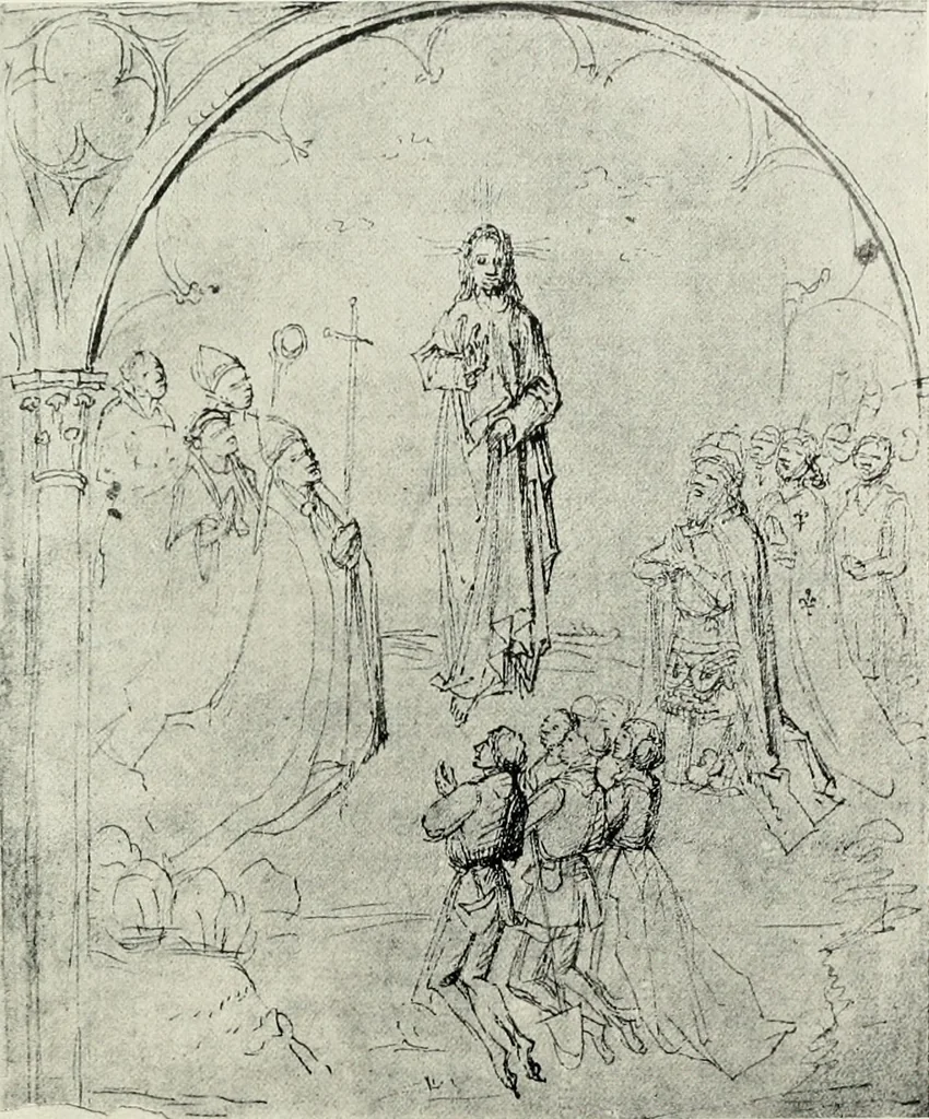 An illustration from The art of the great masters, as exemplified by drawings in the collection of Émile Wauters, membre de l'Académie royale de Belgique, 1913, leaf 141