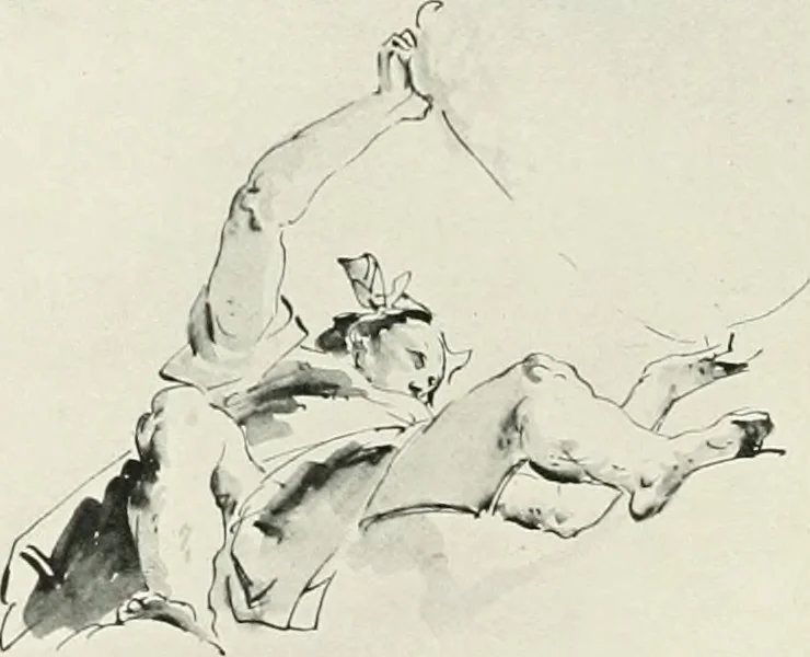 An illustration from The art of the great masters, as exemplified by drawings in the collection of Émile Wauters, membre de l'Académie royale de Belgique, 1913, leaf 203