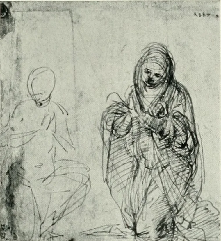 An illustration from The art of the great masters, as exemplified by drawings in the collection of Émile Wauters, membre de l'Académie royale de Belgique, 1913, leaf 22