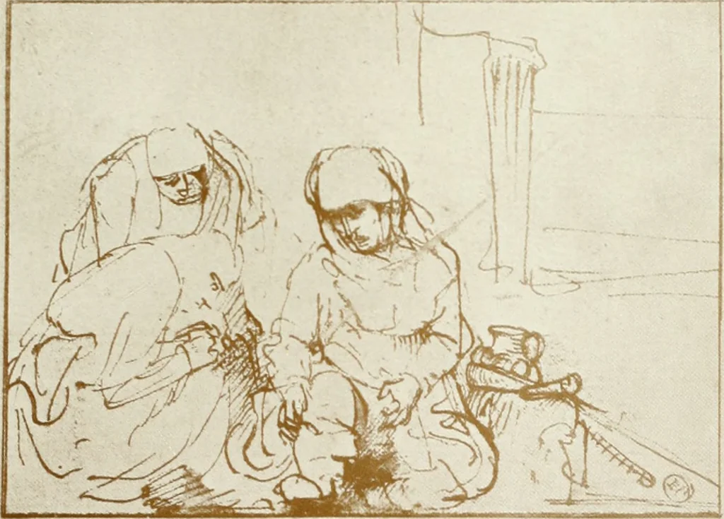 An illustration from The art of the great masters, as exemplified by drawings in the collection of Émile Wauters, membre de l'Académie royale de Belgique, 1913, leaf 244