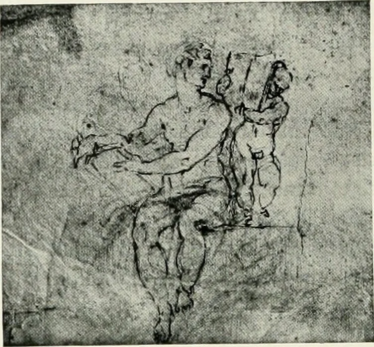 An illustration from The art of the great masters, as exemplified by drawings in the collection of Émile Wauters, membre de l'Académie royale de Belgique, 1913, leaf 45