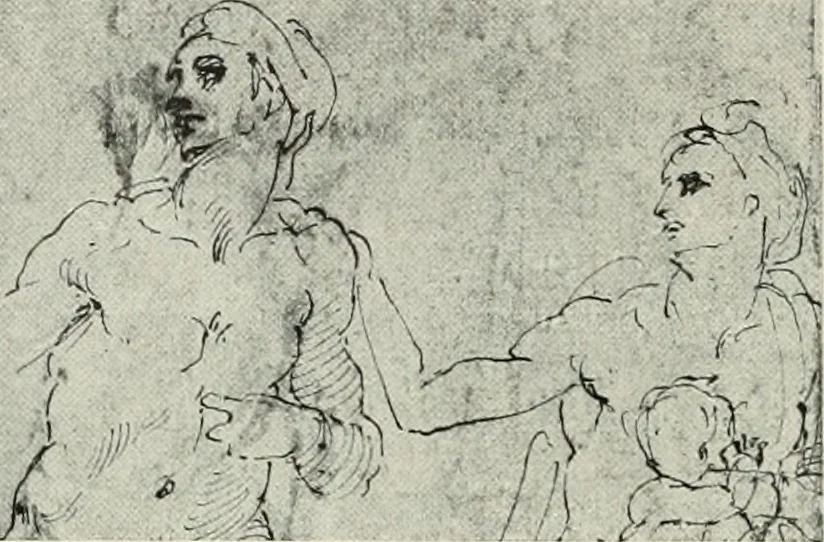 An illustration from The art of the great masters, as exemplified by drawings in the collection of Émile Wauters, membre de l'Académie royale de Belgique, 1913, leaf 73