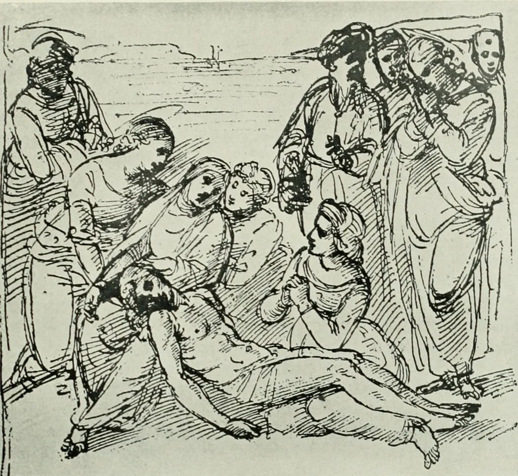 An illustration from The art of the great masters, as exemplified by drawings in the collection of Émile Wauters, membre de l'Académie royale de Belgique, 1913, leaf 82