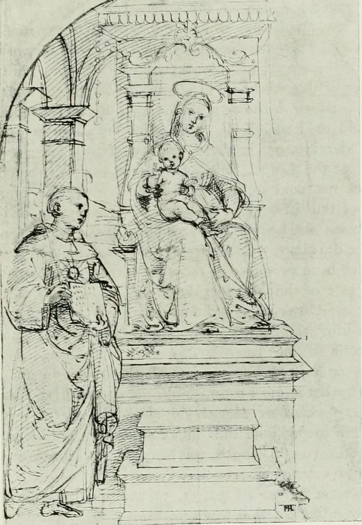 An illustration from The art of the great masters, as exemplified by drawings in the collection of Émile Wauters, membre de l'Académie royale de Belgique, 1913, leaf 86