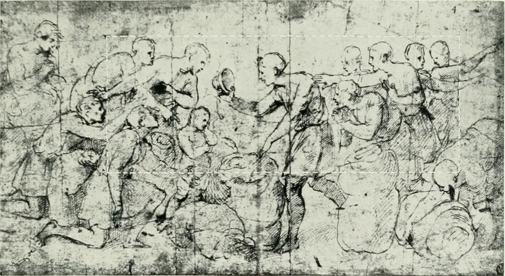 An illustration from The art of the great masters, as exemplified by drawings in the collection of Émile Wauters, membre de l'Académie royale de Belgique, 1913, leaf 88