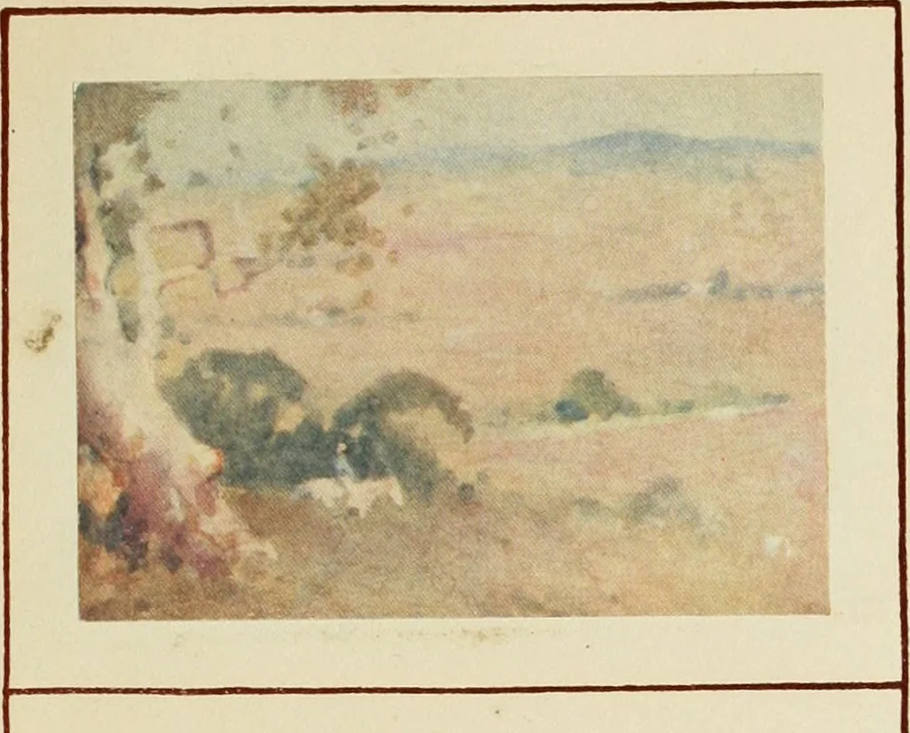 An illustration from The art of J. J. Hilder, 1918, leaf 106