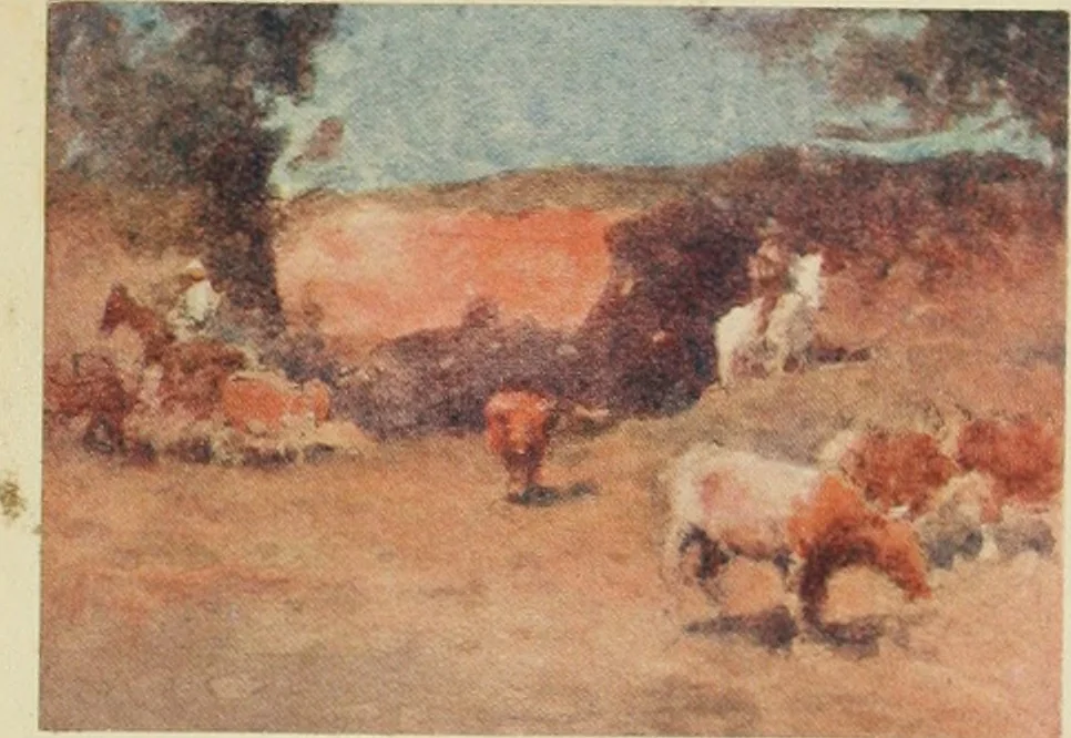 An illustration from The art of J. J. Hilder, 1918, leaf 110