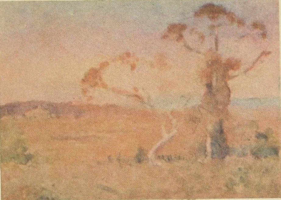 An illustration from The art of J. J. Hilder, 1918, leaf 114