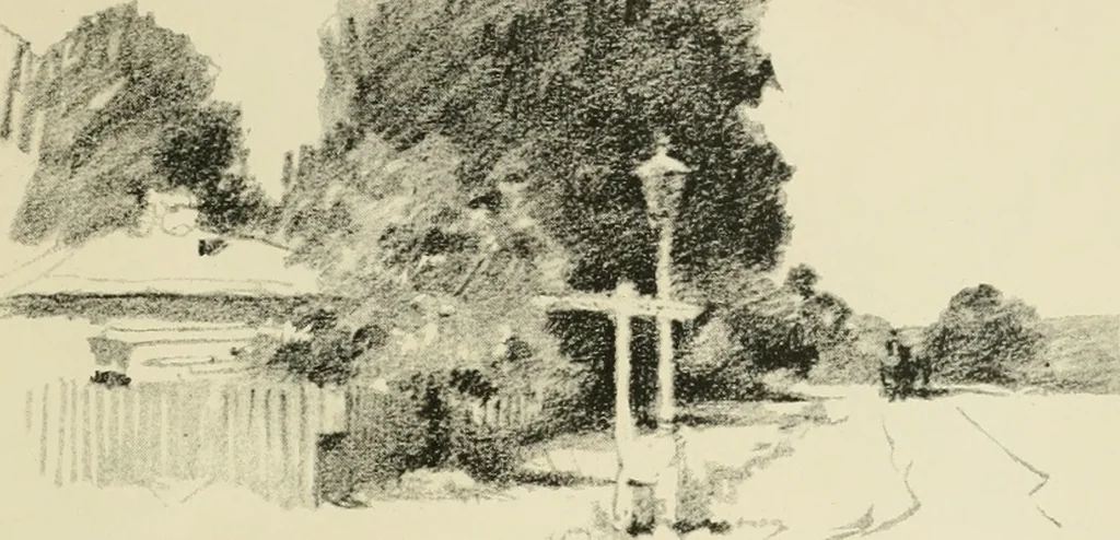 An illustration from The art of J. J. Hilder, 1918, leaf 130