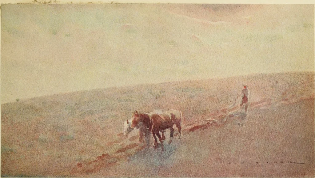 An illustration from The art of J. J. Hilder, 1918, leaf 48