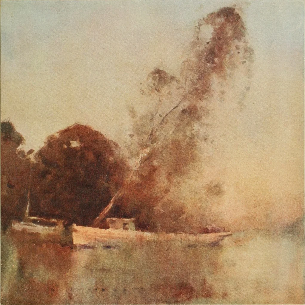An illustration from The art of J. J. Hilder, 1918, leaf 62
