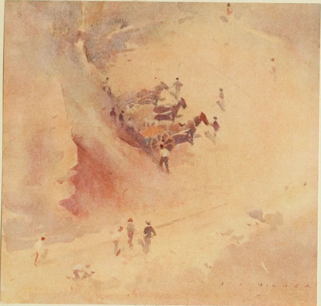 An illustration from The art of J. J. Hilder, 1918, leaf 68