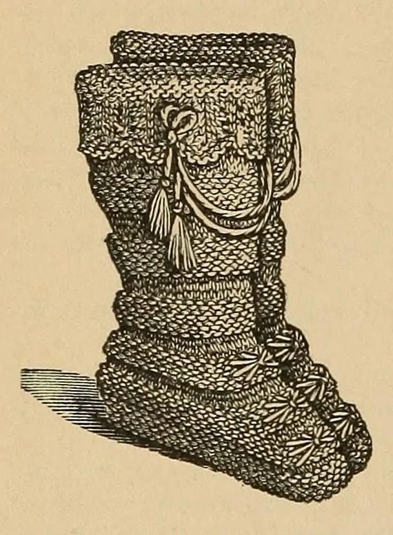 An illustration from The Art of knitting, 1892, leaf 132