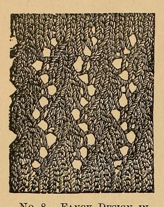 An illustration from The Art of knitting, 1892, leaf 18